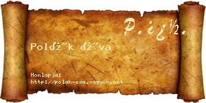 Polák Éva névjegykártya