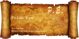 Polák Éva névjegykártya